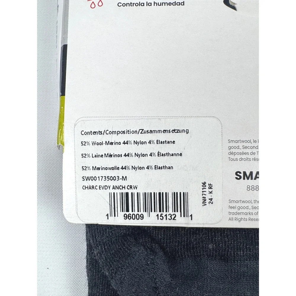 Smartwool Everyday Anchor Line Crew Socks Charcoal Gray Size Medium